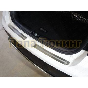 Накладка на задний бампер лист шлифованный с полосой 2 штуки ТСС для Kia Soul 2016-2019 Накладка на задний бампер лист шлифованный с полосой 2 штуки ТСС для Kia Soul 2016-2019