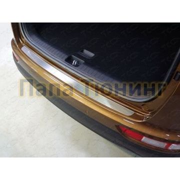 Накладка на задний бампер шлифованный лист ТСС для Kia Sportage 2016-2018