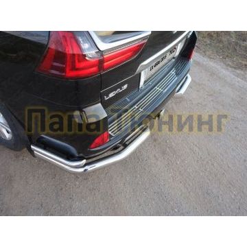 Накладка на задний бампер лист ТСС для Lexus LX-570/450d 2015-
