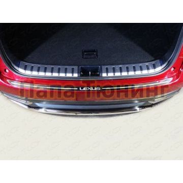Накладка на задний бампер лист зеркальный надпись Lexus ТСС для Lexus NX 2017- Накладка на задний бампер лист зеркальный надпись Lexus ТСС для Lexus NX 2017-