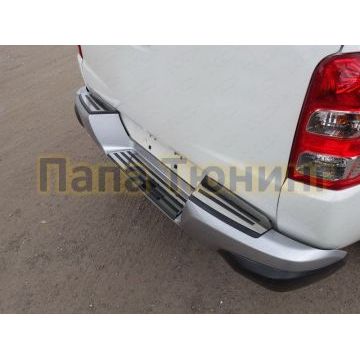 Накладки на задний бампер зеркальный лист 3 штуки ТСС для Mitsubishi L200 2015-2018