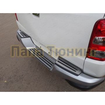 Накладки на задний бампер шлифованный лист 3 штуки ТСС для Mitsubishi L200 2015-2018 Накладки на задний бампер шлифованный лист 3 штуки ТСС для Mitsubishi L200 2015-2018