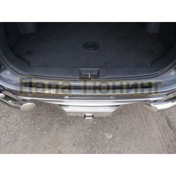 Накладка на задний бампер зеркальный лист ТСС для Mitsubishi Pajero Sport 2016-2021