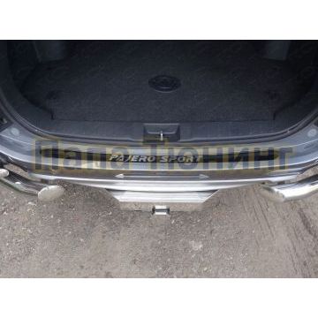 Накладка на задний бампер зеркальный лист надпись Pajero Sport ТСС для Mitsubishi Pajero Sport 2016-2021