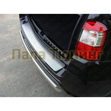 Накладка на задний бампер декоративный лист ТСС для Nissan Terrano 2014- Накладка на задний бампер декоративный лист ТСС для Nissan Terrano 2014-