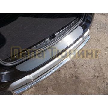 Накладка на задний бампер шлифованный лист ТСС для Renault Duster 2015- Накладка на задний бампер шлифованный лист ТСС для Renault Duster 2015-