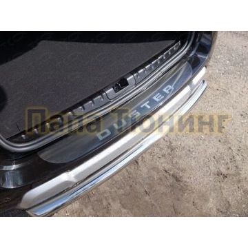 Накладка на задний бампер шлифованный лист надпись Duster ТСС для Renault Duster 2015- Накладка на задний бампер шлифованный лист надпись Duster ТСС для Renault Duster 2015-
