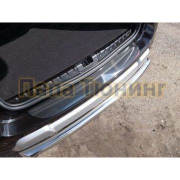 Накладка на задний бампер зеркальный лист ТСС для Renault Duster 2015-