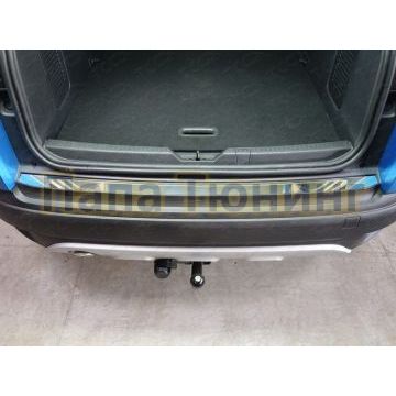 Накладка на задний бампер зеркальный лист ТСС для Renault Kaptur 2016-