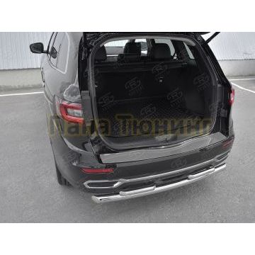 Накладка на задний бампер лист зеркальный для Renault Koleos 2017-