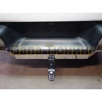 Накладка на задний бампер (лист шлифованный) ТСС для Toyota Hilux Black Onyx 2020-