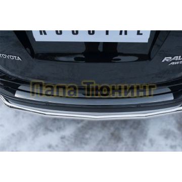 Накладка на задний бампер зеркальный лист РусСталь для Toyota RAV4 2015-2019