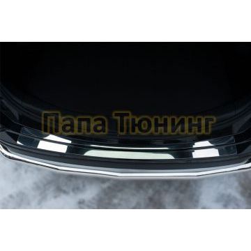 Накладка на задний бампер зеркальный лист РусСталь для Toyota RAV4 2015-2019