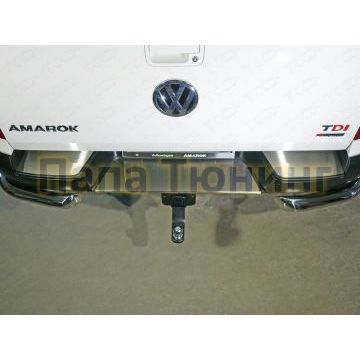 Накладка на задний бампер лист шлифованный ТСС для Volkswagen Amarok 2016-