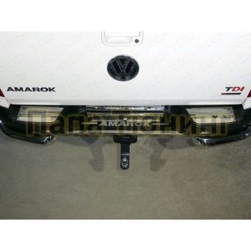 Накладка на задний бампер зеркальный лист надпись Amarok ТСС для Volkswagen Amarok 2016- Накладка на задний бампер зеркальный лист надпись Amarok ТСС для Volkswagen Amarok 2016-