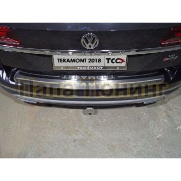 Накладка на задний бампер лист шлифованный надпись Teramont ТСС для Volkswagen Teramont 2018- Накладка на задний бампер лист шлифованный надпись Teramont ТСС для Volkswagen Teramont 2018-