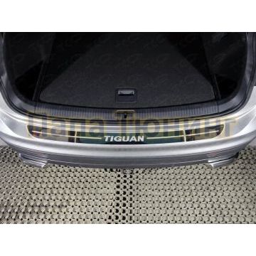 Накладка на задний бампер зеркальный лист надпись Tiguan ТСС для Volkswagen Tiguan 2016- Накладка на задний бампер зеркальный лист надпись Tiguan ТСС для Volkswagen Tiguan 2016-
