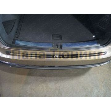 Накладка на задний бампер лист зеркальный надпись R-Line ТСС для Volkswagen Touareg 2018- Накладка на задний бампер лист зеркальный надпись R-Line ТСС для Volkswagen Touareg 2018-