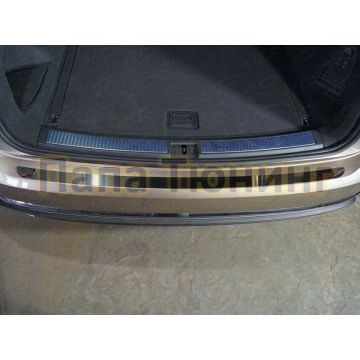 Накладка на задний бампер лист зеркальный ТСС для Volkswagen Touareg 2018- Накладка на задний бампер лист зеркальный ТСС для Volkswagen Touareg 2018-