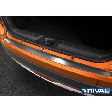 Накладка на задний бампер Rival с надписью для Lada Vesta 2015-
