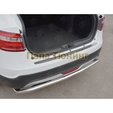 Накладка на задний бампер зеркальный лист РусСталь для Lada Vesta Cross 2017-