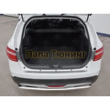 Накладка на задний бампер зеркальный лист РусСталь для Lada Vesta Cross 2017-