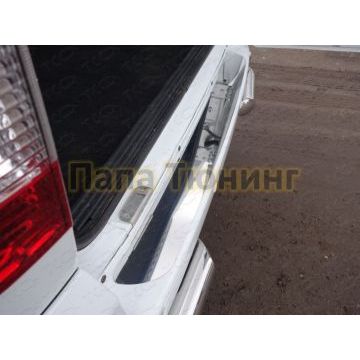 Накладка на задний бампер зеркальный лист 1 мм ТСС для УАЗ Патриот 2015- Накладка на задний бампер зеркальный лист 1 мм ТСС для УАЗ Патриот 2015-
