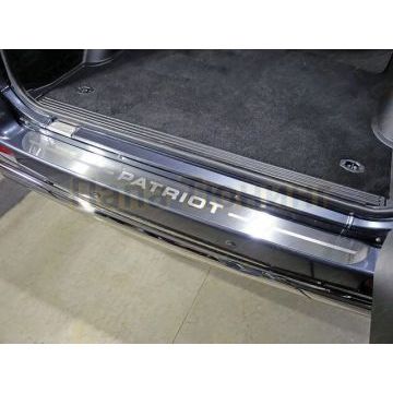 Накладка на задний бампер лист шлифованный надпись Patriot ТСС для УАЗ Патриот 2015- Накладка на задний бампер лист шлифованный надпись Patriot ТСС для УАЗ Патриот 2015-
