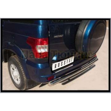 Накладка на задний бампер нержавеющий лист зеркальный РусСталь для УАЗ Патриот 2015- Накладка на задний бампер нержавеющий лист зеркальный РусСталь для УАЗ Патриот 2015-