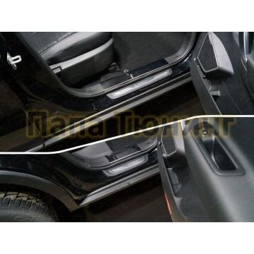 Накладки на пороги на пластик зеркальный лист 4 штуки для Geely Atlas 2018-