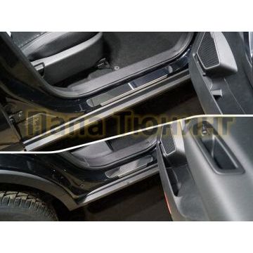 Накладки на пороги зеркальный лист 4 штуки для Geely Atlas 2018-