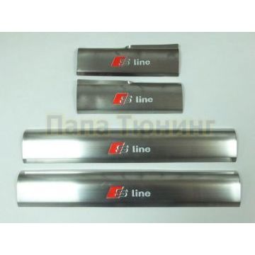 Накладки на дверные пороги 4 части OEM Tuning для Audi Q3 2011-2018