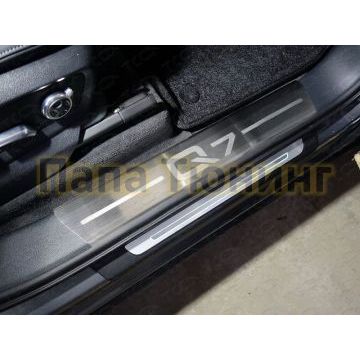 Накладки на пороги шлифованный лист надпись Q7 ТСС для Audi Q7 2015-