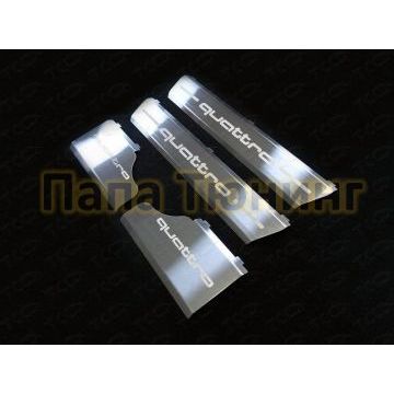 Накладки на пороги шлифованный лист надпись Quattro ТСС для Audi Q7 2015-