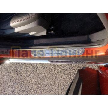 Накладки на пороги декоративный лист ТСС для Ford Ecosport 2014-2018