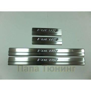 Накладки на дверные пороги 4 штуки Omsa_Line для Ford Focus 3 2011-