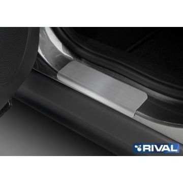 Накладки порогов Rival с надписью 4 штуки для Ford Kuga 2013-