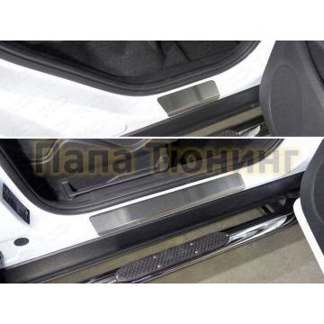 Накладки на пороги шлифованный лист ТСС для Ford Kuga 2016-