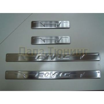 Накладки на дверные пороги 4 штуки Omsa_Line для Honda Civic 2012-2015 Накладки на дверные пороги 4 штуки Omsa_Line для Honda Civic 2012-2015