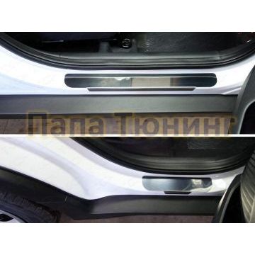 Накладки на пороги зеркальный лист ТСС для Hyundai Creta 2016-2021