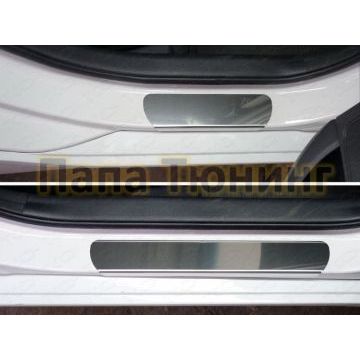 Накладки на пороги зеркальный лист ТСС для Hyundai i40 2011-