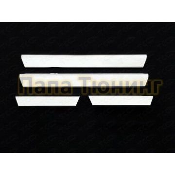 Накладки на пороги внутренние зеркальный лист ТСС для Hyundai i40 2011-