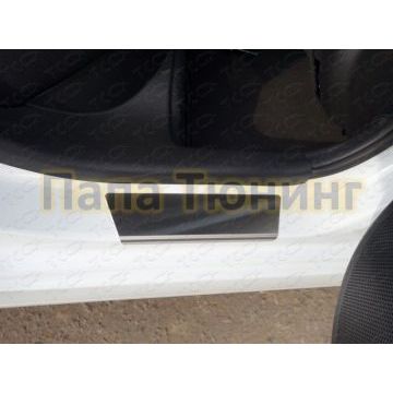 Накладки на пороги шлифованный лист ТСС для Hyundai Solaris 2014-2017
