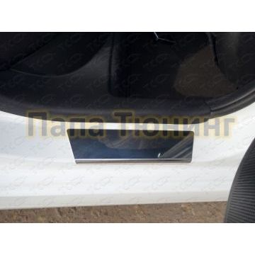 Накладки на пороги зеркальный лист ТСС для Hyundai Solaris 2014-2017