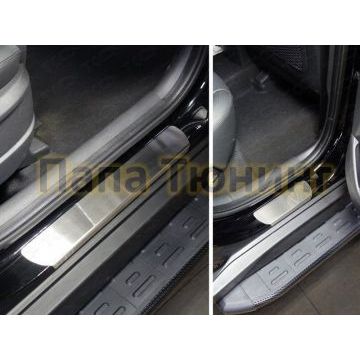 Накладки на пороги шлифованный лист 4 штуки для Hyundai Tucson 2018-2021