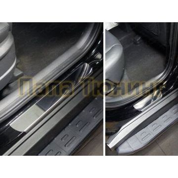 Накладки на пороги зеркальный лист 4 штуки для Hyundai Tucson 2018-2021