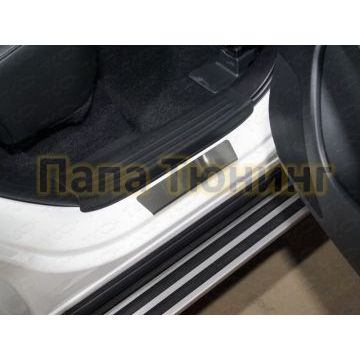 Накладки на задние пороги лист шлифованный 2 шт для Infiniti QX50 2018-