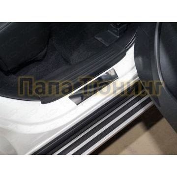 Накладки на задние пороги лист зеркальный 2 шт для Infiniti QX50 2018-