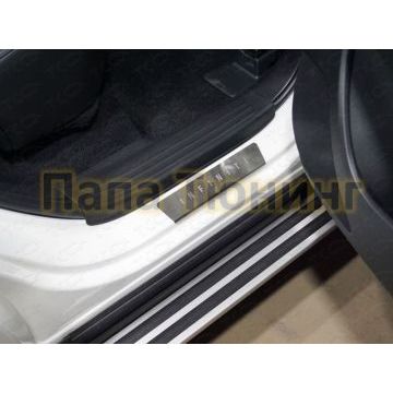 Накладки на задние пороги лист шлифованный надпись Infiniti 2 шт для Infiniti QX50 2018-