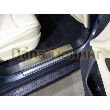 Накладки на пластиковые пороги лист шлифованный ТСС для Infiniti QX60 2016-2019 Накладки на пластиковые пороги лист шлифованный ТСС для Infiniti QX60 2016-2019